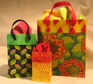 Reusable fabric gift bags, fabric gift wrap, and stylish eco